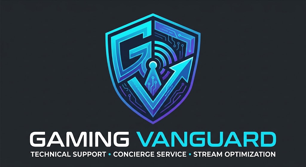 Professionally organized gaming and streaming desk setup